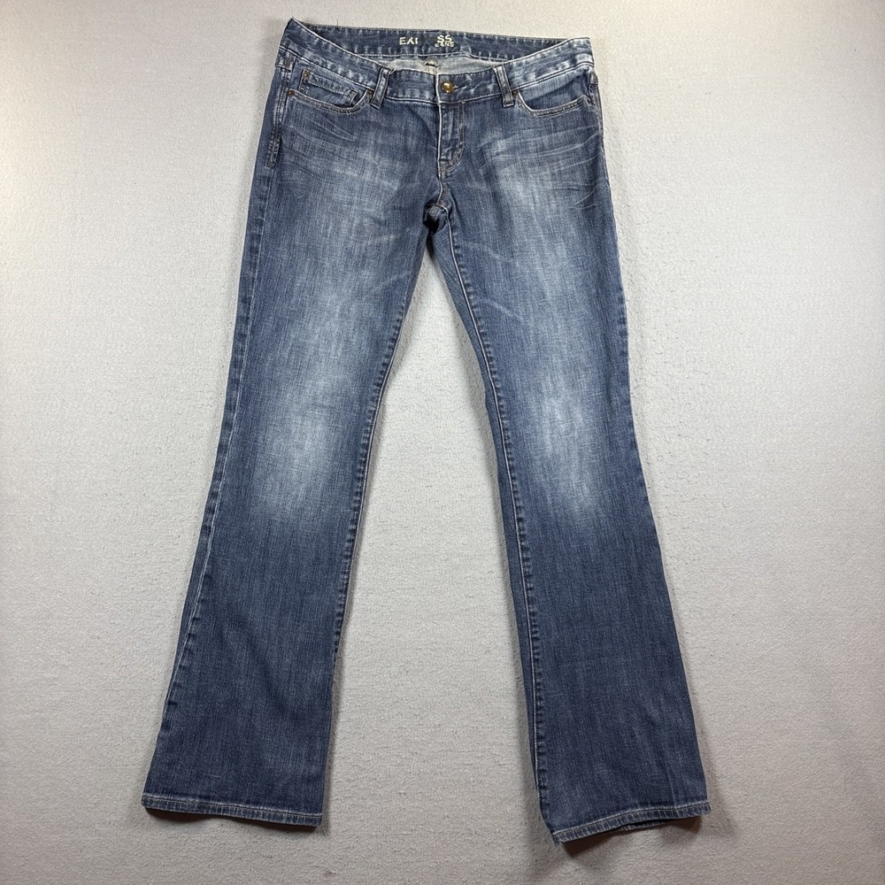 Express Women's Low Cut Straight Leg Jean Size 12 Long Blue Denim